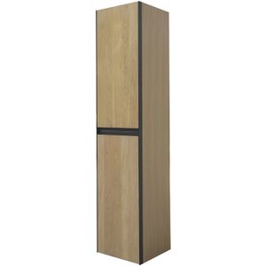 Kolomkast met 2 deuren bws elements 35 cm naturel eik /mat zwart