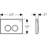 Geberit Bedieningsplaat Delta 25 Frontbediening Koper