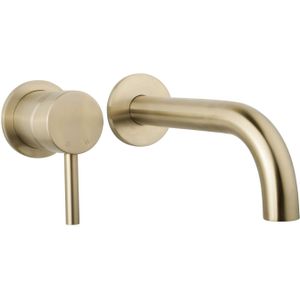 Wastafelkraan BWS Cemal Inbouwkraan Eenhendel Met Coldstart Geborsteld Messing Goud (inbouw en afbouwdeel)
