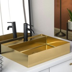 Waskom Boss & Wessing Maido - Mat Goud - 54x42 cm - PVD Coating