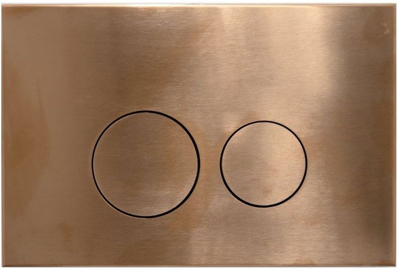 Bedieningsplaat Qeramiq Push met Dualffush Frontbediening Metaal Rond Koper