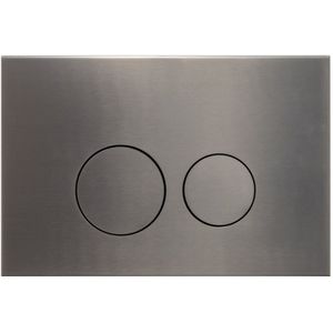 Bedieningsplaat qeramiq push met dualffush frontbediening metaal rond gunmetal