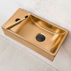 Boss & Wessing - Ruby - Fontein Links - 40x22 cm - Mat Rose Goud - Keramiek