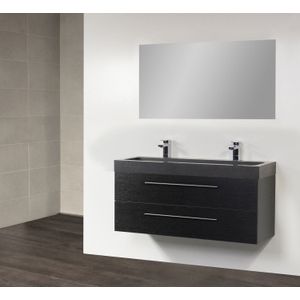 Badkamermeubel Exclusive Black Spirit 120 cm (2 lades, 1 uitsparing) Black Wood