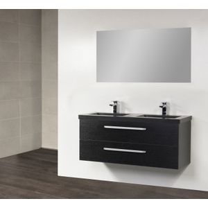 Badkamermeubel Exclusive CoreStone 120 cm (2 lades, 2 uitsparing) Black Wood