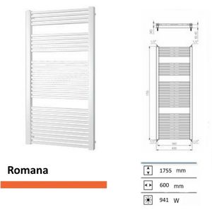Designradiator bws romana 1755x600 mm