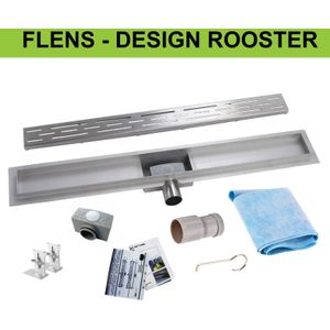 RVS Douchegoot flens met uitneembaar sifon STANDAARD ROOSTER (alle maten)