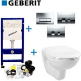 Geberit - UP100 - Toiletset - Wit - Inbouwreservoir - Inclusief Drukplaat