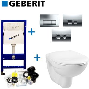 Geberit - UP100 - Toiletset - Wit - Inbouwreservoir - Inclusief Drukplaat