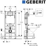 Geberit UP100 set28 B&W Zero Compact met Delta drukplaat