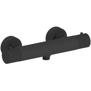 Douchemengkraan Sanilux Lega Opbouw Thermostatisch Rond Met Geribbeld Knop Mat Zwart