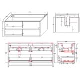 Onderkast bws retro 120 cm licht bruin