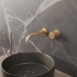 Inbouw wastafelkraan bws colorato incl. Inbouwdeel geborsteld goud