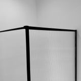 Wiesbaden douchewand square 90x200 | helder | mat zwart | inloopdouche