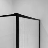 Wiesbaden douchewand square 90x200 | helder | mat zwart | inloopdouche