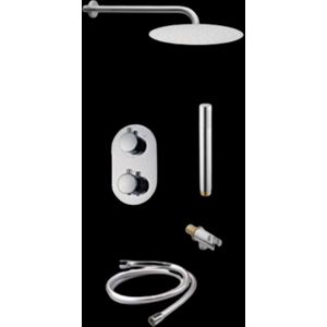 Doucheset Sanilux Rubb Inbouw Met Thermostaat, Douchekop 30 cm, Doucheslang en Handdouche Chroom