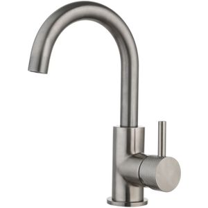 Wastafelmengkraan Opbouw Sanilux Largo Met Draaibare Uitloop En Geribbeld Knop Gunmetal