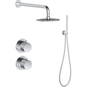 Regendoucheset inbouw sanilux hops met box thermostaat douchekop 30 cm chroom