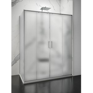 Douchecabine lacus stromboli evo mat glas aluminium profiel chroom (alle maten)