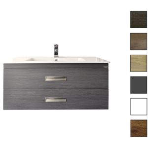 Badkamermeubelset Sanicare Q3 2 Soft-Close Laden 90 cm Belluno Eiken (spiegel optioneel)