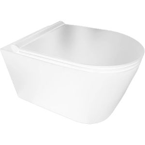 Wandcloset BWS Plana 50x35x36.5cm Keramiek Rimless Glans Wit (Incl. zitting)
