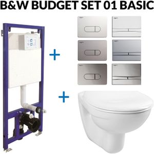 Toiletset budget 01 b&w basic met b&w drukplaat