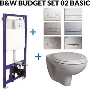 Toiletset budget set 02 b&w compact met b&w drukplaat