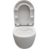 Hangtoilet sanilux easy flush compact randloos 48 cm (incl. Zitting)