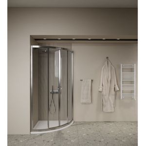 BWS - Ola - Douchecabine - Kwartrond - Chroom - Veiligheidsglas 5 mm