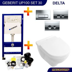 Geberit up100 set 19 o.novo directflush met delta drukplaten