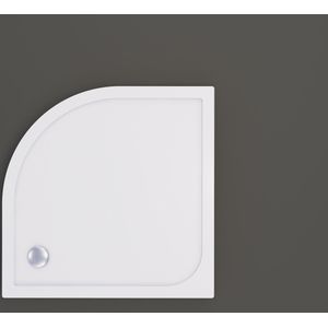 Douchebak BWS Saro Kwartrond Acryl 90x90cm Wit Inclusief Plint
