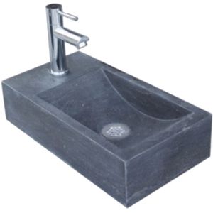 Fonteinset sanilux recto hardsteen met kraan, waste & sifon 40x22x10 cm