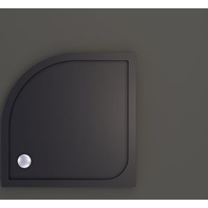 Douchebak bws kwart rond cast marble 80x80 cm zelfdragend mat zwart