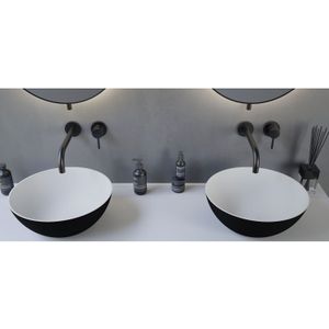 Opbouwwastafel ideavit solidthin 39x39x14.5 cm solid surface mat zwart