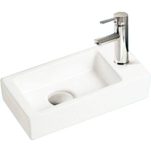 Fonteinset sanilux qubic mini keramiek 36x18x9 cm met 1/2" yara kraan chroom