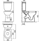 Toiletpot Staand Verhoogd +8 Cm Wit Compleet (Pk) Creavit