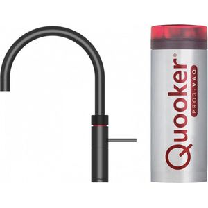 Quooker Fusion Round Black Kokendwaterkraan met PRO3-VAQ Reservoir 3FRBLK, zwart