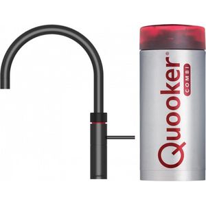 Quooker Fusion Round Black Kokendwaterkraan met Combi+ Reservoir 22+FRBLK, zwart