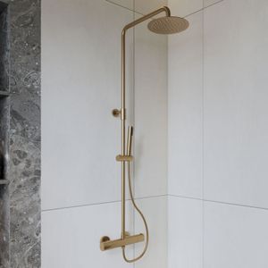 Bws | colorato | regendouche 20 cm met handdouche | geborsteld goud