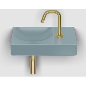 Clou flush 3 fontein met kraangat rechts mat blauw keramiek 36 cm