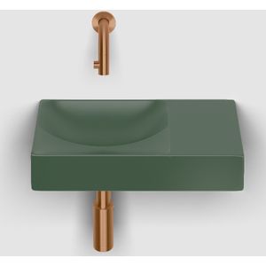 Clou flush fontein zonder kraangat rechts mat pijnboom groen keramiek 36 cm