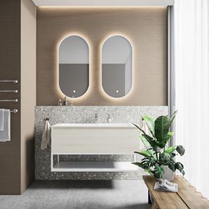 Badkamermeubelset bws anubis frame 120 cm 1 lade monaco wit eiken met wastafel