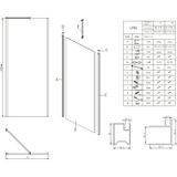 Douchewand lacus giglio evo fox tbv nisdeur gilgio evo fox 90 cm mat glas chroom