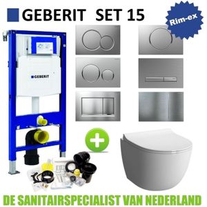 Geberit up320 set 15 b&w zero rim-ex met sigma drukplaat