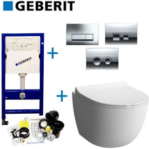 Geberit up100 set 15 zero rim-ex met delta drukplaat