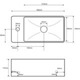 Fonteinpack rhea mini xxs 30,5x18x11 cm links rvs (keuze uit 8 kranen)