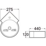 Fonteinpack atlas keramische 44x28 cm chroom (keuze uit 20 kranen)