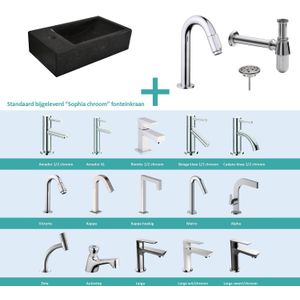 Fonteinpack recto natuursteen links 40x22x10 cm