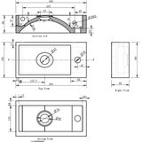 Fonteinpack natuursteen rechts 36x18x9 cm rvs (keuze uit 8 kranen)