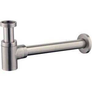 Bekersifon - RVS Look - Inclusief Muurbuis en Rozet - 11/4"